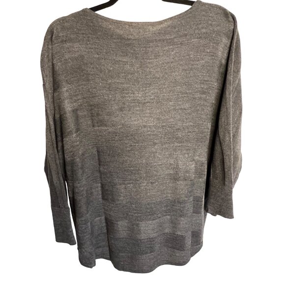 NWT Design History Women's Charcoal Sweater XXL Acrylic Round Neck 3/4 Sleeve - Picture 7 of 12